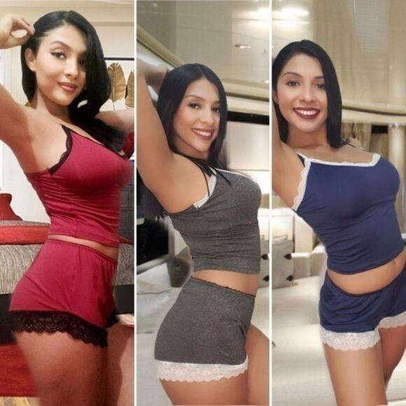 Floral Lace Trim Cami PJs-NWT     - Picture 7 of 8